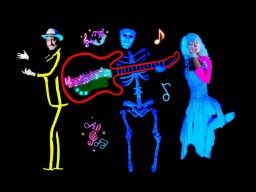 4x3 Black Light Theatre HILT images OF love MUSIC